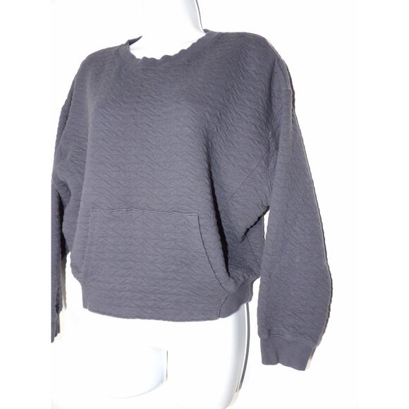 All In Motion Sweatshirt Womens Small Blue Quilted Crew Neck Front Pocket - Picture 9 of 11